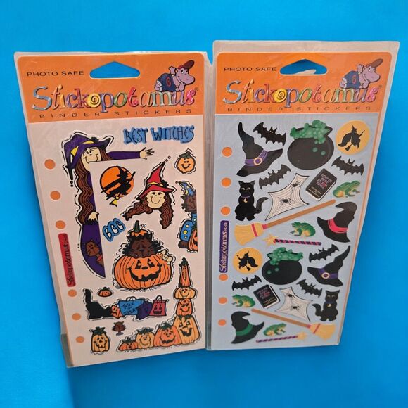 Sealed Stickopotamus Vintage Halloween Stickers Witches Brew & Rare Best Witches - Picture 4 of 7